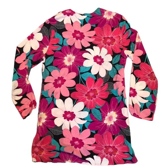 Trina Turk Multi-color Pink Floral Swim Tunic Cover-up Size L NWT vacation - Picture 5 of 15